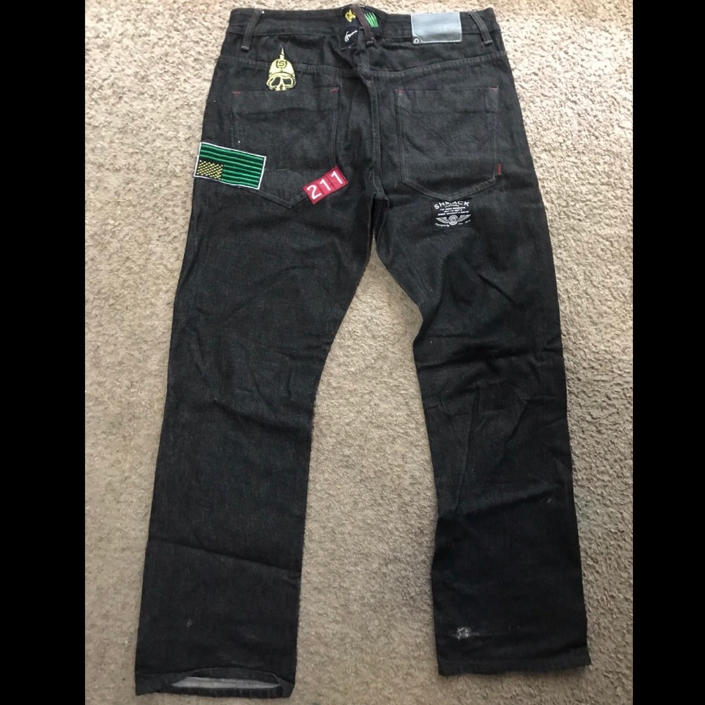 [RARE] Shmack Jeans - Patches Black; Size 36